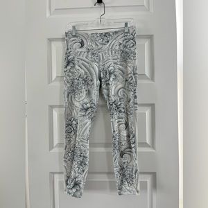 Lululemon White Floral Leggings